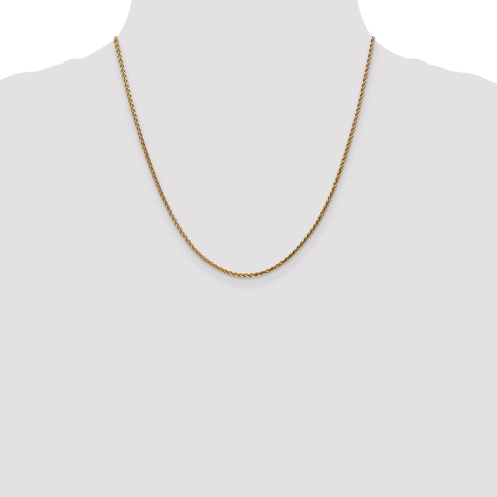 14K 20 inch 2.1mm Diamond-cut Spiga with Lobster Clasp Chain (PEN131-20)