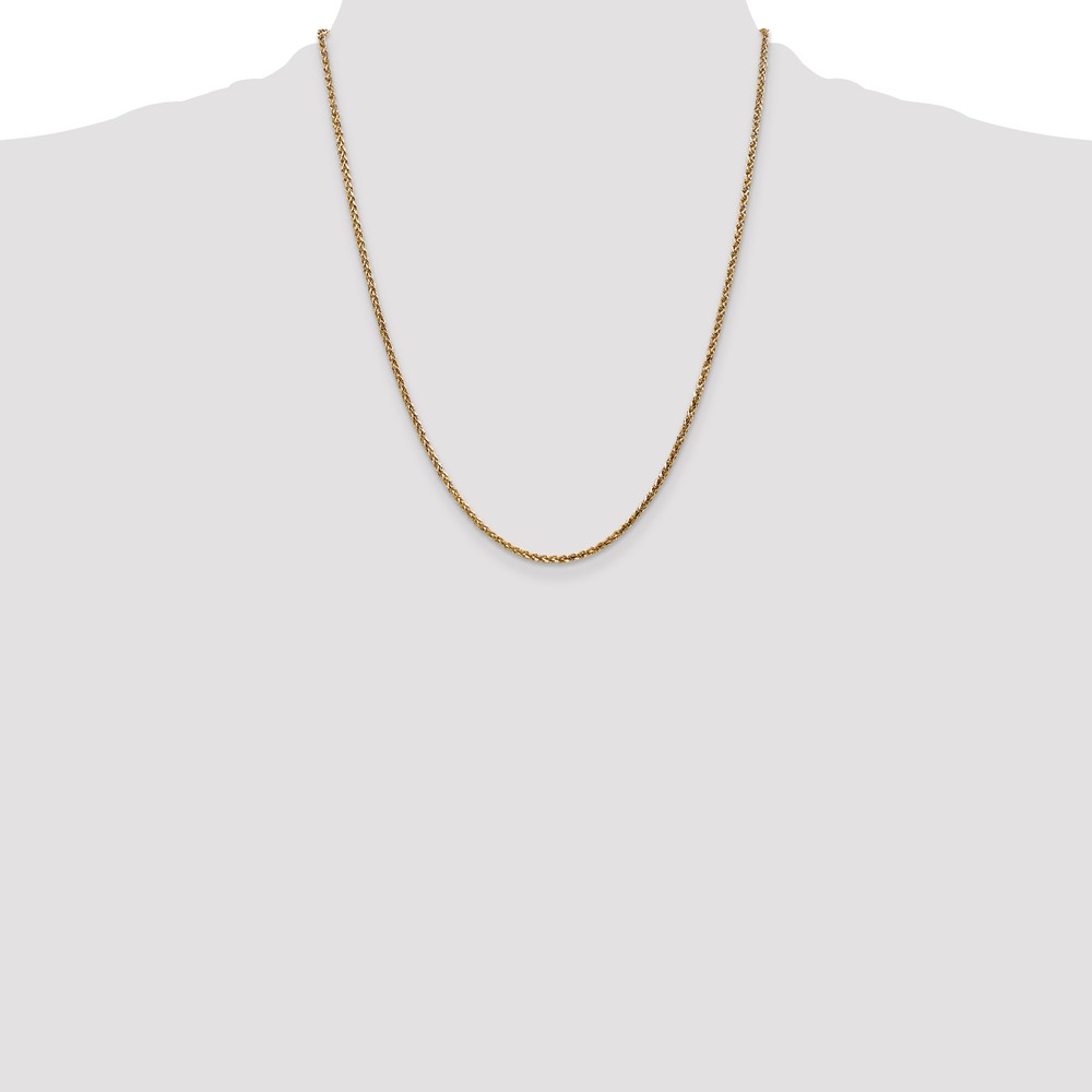 14K 22 inch 2.1mm Diamond-cut Spiga with Lobster Clasp Chain (PEN131-22)