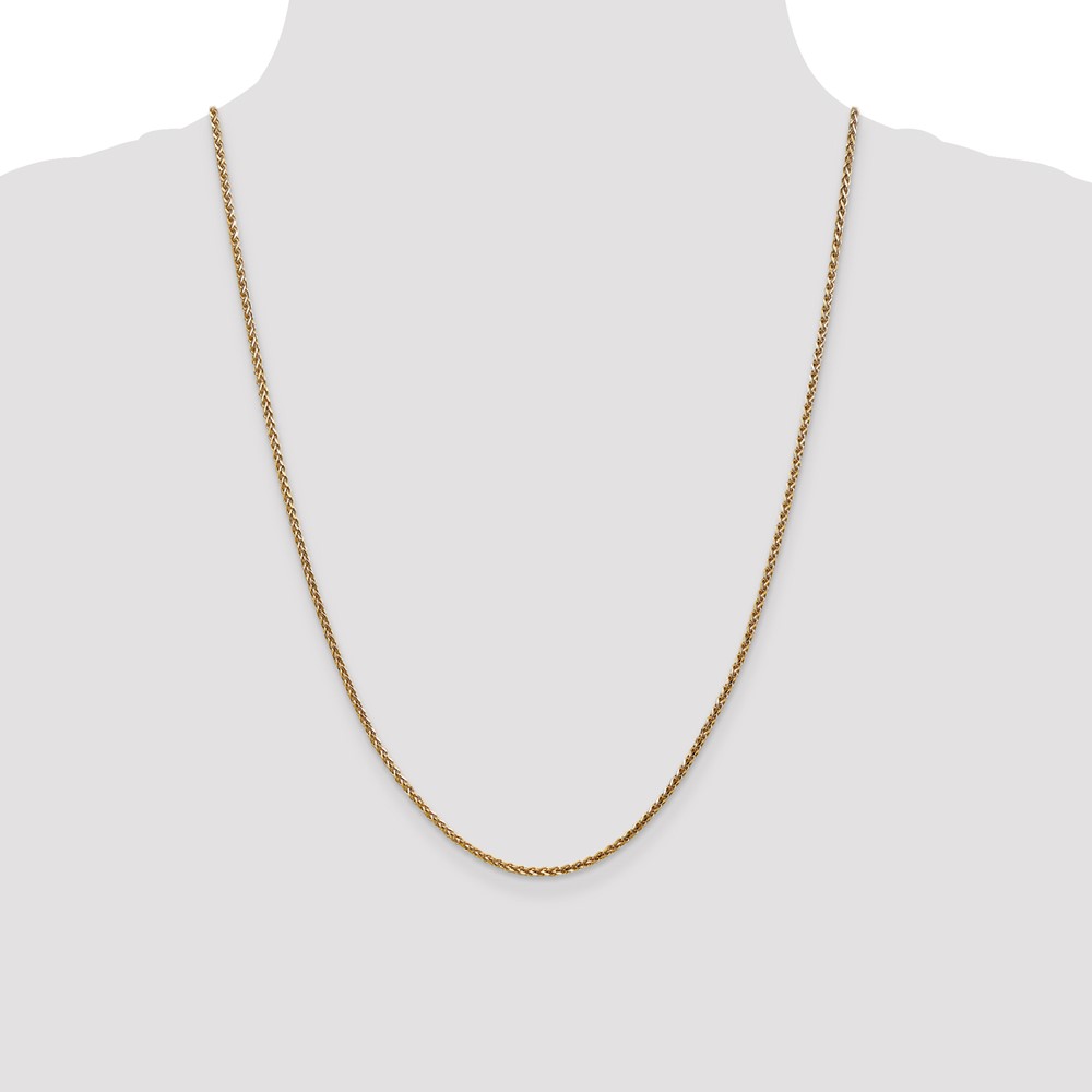 14K 24 inch 2.1mm Diamond-cut Spiga with Lobster Clasp Chain (PEN131-24)