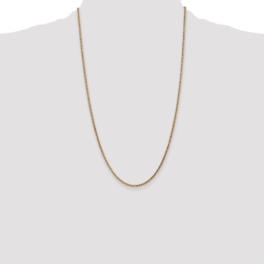 14K 26 inch 2.1mm Diamond-cut Spiga with Lobster Clasp Chain (PEN131-26)