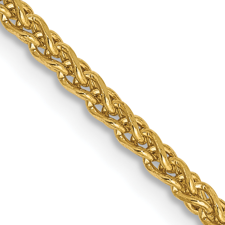 14K 18 inch 2.1mm Diamond-cut Spiga with Lobster Clasp Chain (PEN131-18)