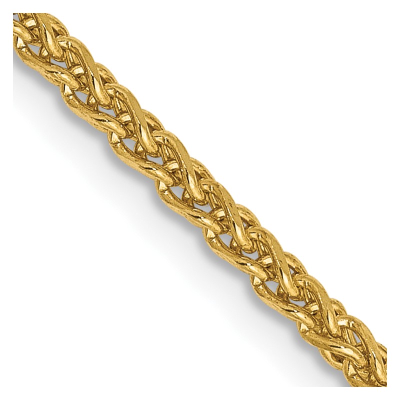 14K 24 inch 2.1mm Diamond-cut Spiga with Lobster Clasp Chain
