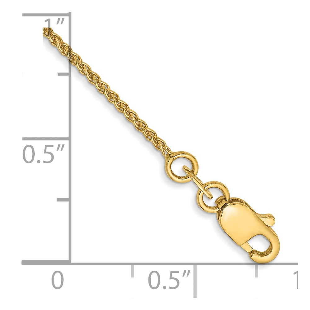 14K 6 inch 1.05mm Spiga with Lobster Clasp Bracelet (PEN133-6)