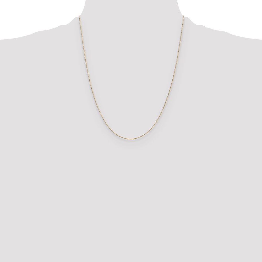 14k .75mm Round Open Link Cable Chain (PEN135-22)
