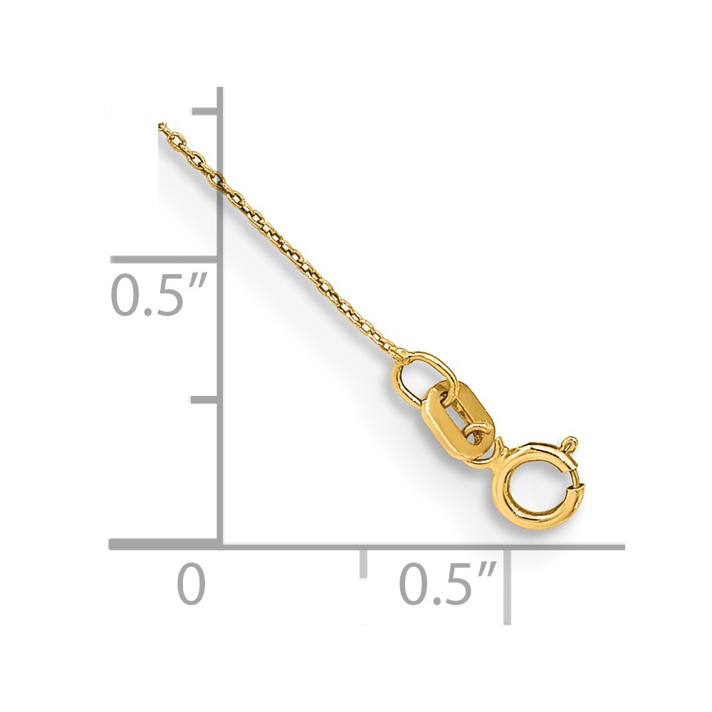 14K 9 inch .75mm Cable with Spring Ring Clasp Anklet (PEN135-9)