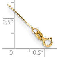 14K.75mm Yellow Gold Cable Anklet with Spring Ring Clasp, 9" view 2