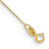 14K.75mm Yellow Gold Cable Anklet with Spring Ring Clasp, 9" view 1