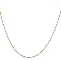 14K.6mm Yellow Gold Diamond-cut Round Open Link Cable Chain with Spring Ring Clasp, 14" view 2