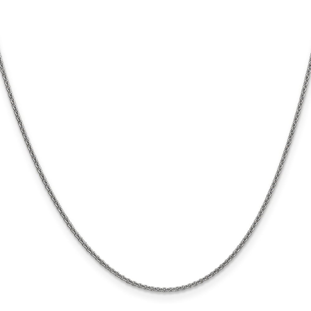 14K White Gold 30 inch 1.4mm Round Open Link Cable with Lobster Clasp Chain (PEN137-30)