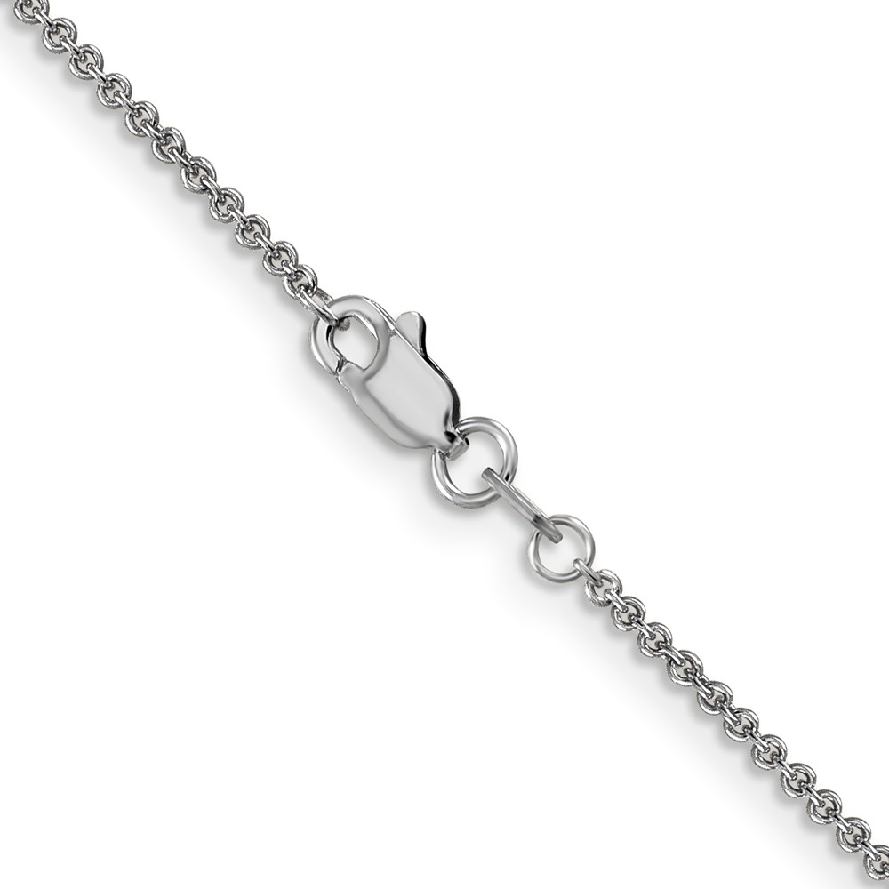 14K White Gold 30 inch 1.4mm Round Open Link Cable with Lobster Clasp Chain (PEN137-30)