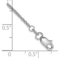 14K White Gold 1.4mm Round Open Link Cable Anklet with Lobster Clasp - 9in view 2