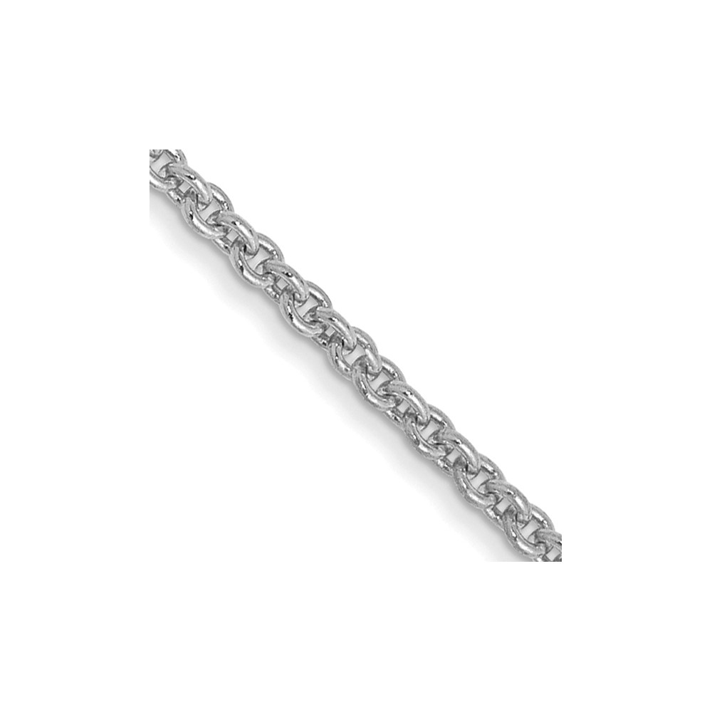 14K White Gold 30 inch 1.4mm Round Open Link Cable with Lobster Clasp Chain (PEN137-30)