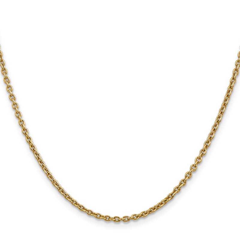 14K 22 inch 2.2mm Forzantine Cable with Lobster Clasp Chain