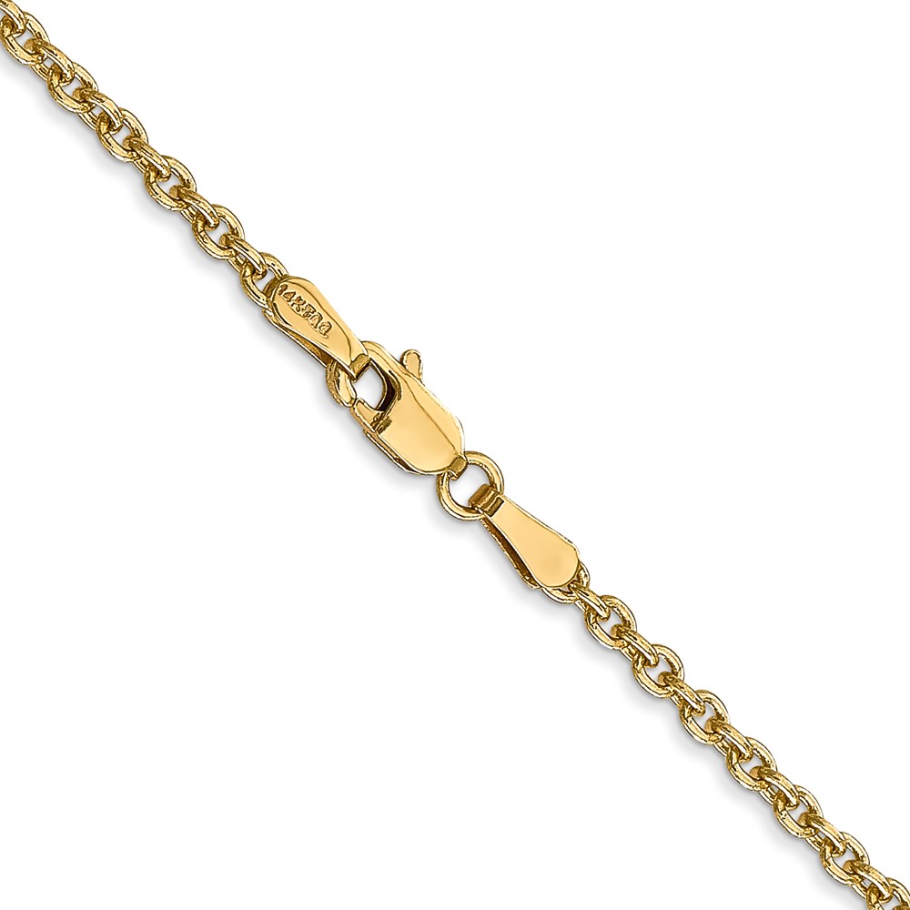 14K 16 inch 2.2mm Forzantine Cable with Lobster Clasp Chain (PEN139-16)