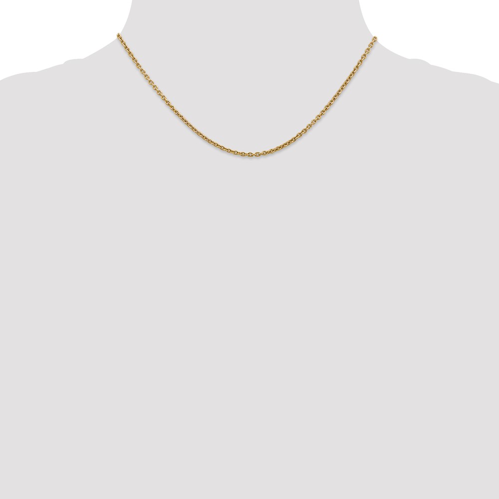 14K 16 inch 2.2mm Forzantine Cable with Lobster Clasp Chain (PEN139-16)