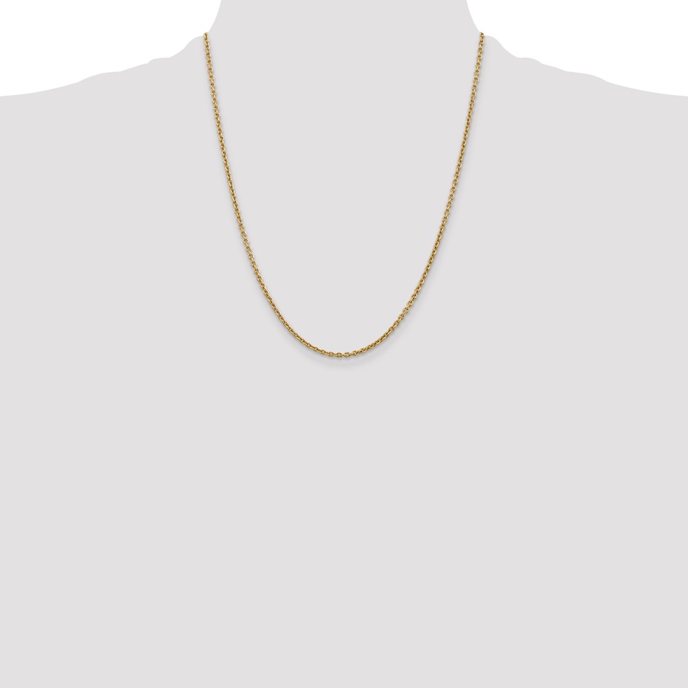 14K 22 inch 2.2mm Forzantine Cable with Lobster Clasp Chain (PEN139-22)