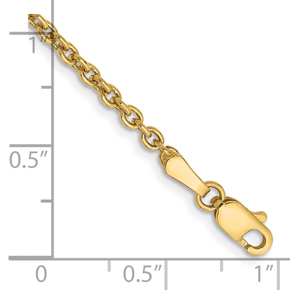 14K 9 inch 2.2mm Forzantine Cable with Lobster Clasp Anklet (PEN139-9)