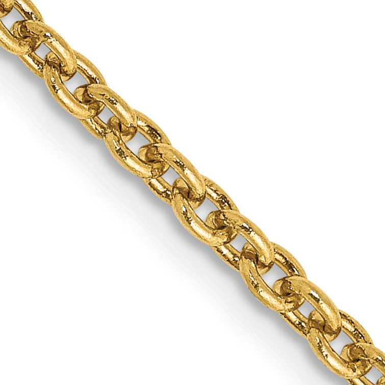 14K 16 inch 2.2mm Forzantine Cable with Lobster Clasp Chain (PEN139-16)