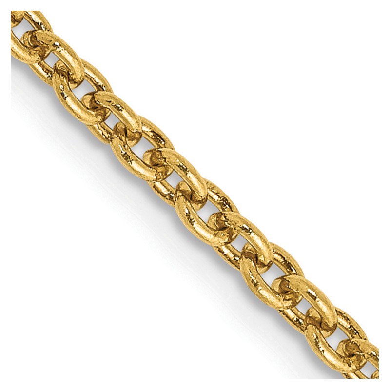 14K 22 inch 2.2mm Forzantine Cable with Lobster Clasp Chain