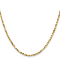 14K 2.5mm Yellow Gold Spiga Chain with Lobster Clasp, 18" view 2