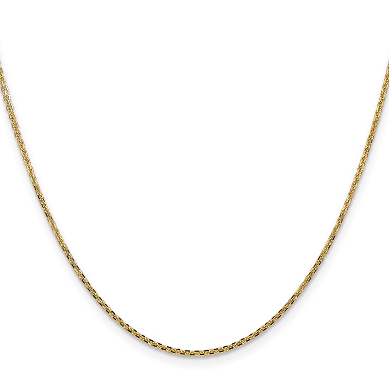 14K 30 inch 1.45mm Solid Diamond-cut Cable with Lobster Clasp Chain