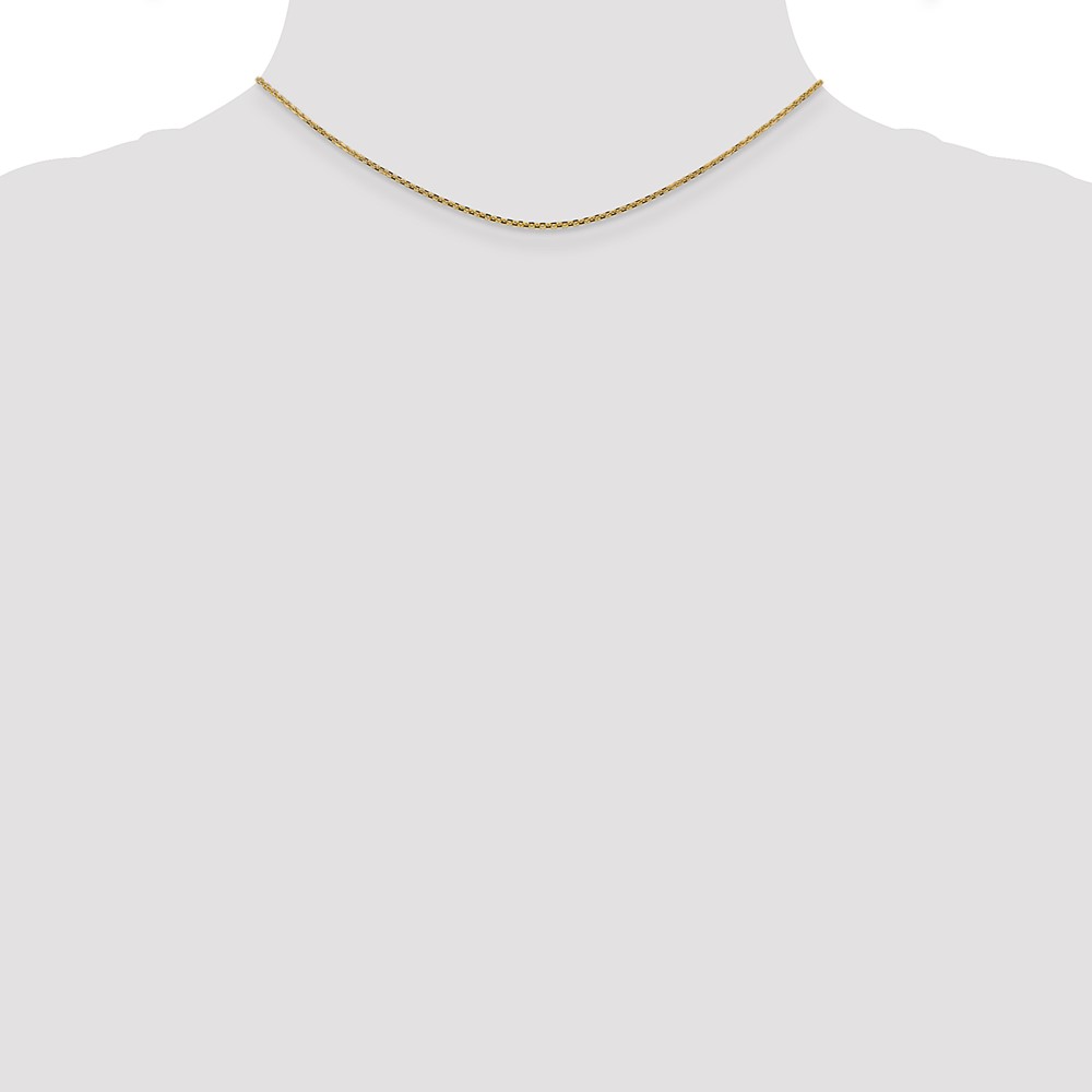 14K 14 inch 1.45mm Solid Diamond-cut Cable with Lobster Clasp Chain (PEN140-14)