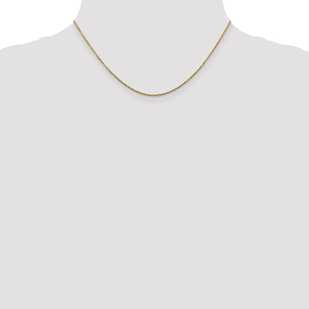14K 16 inch 1.45mm Solid Diamond-cut Cable with Lobster Clasp Chain (PEN140-16)