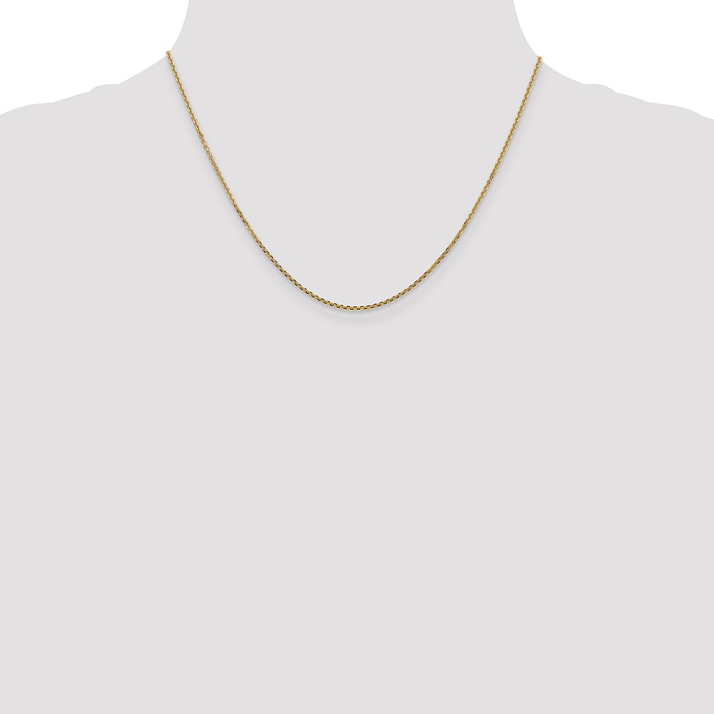 14K 18 inch 1.45mm Solid Diamond-cut Cable with Lobster Clasp Chain (PEN140-18)