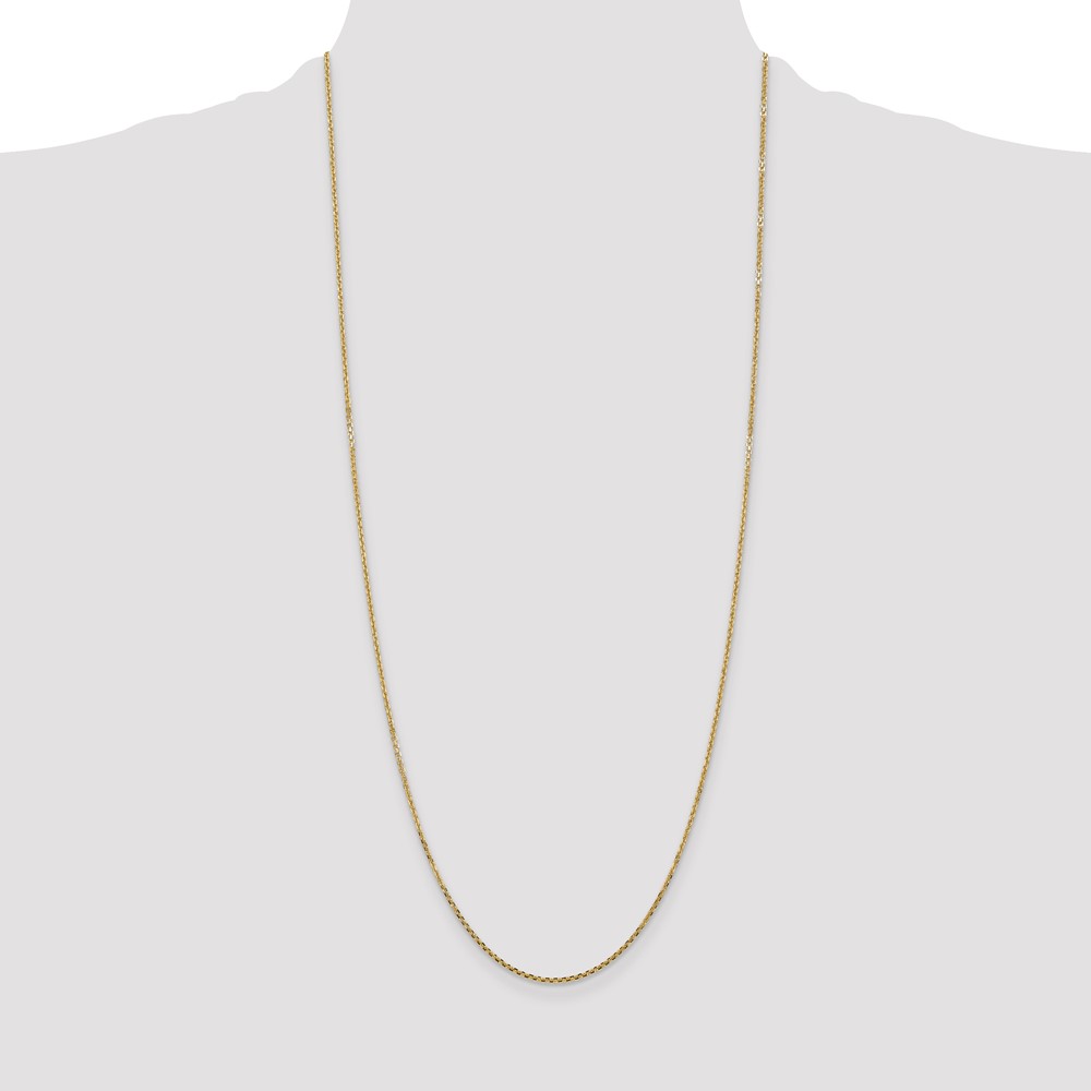 14K 22 inch 1.45mm Solid Diamond-cut Cable with Lobster Clasp Chain (PEN140-22)
