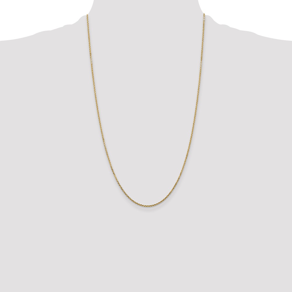 14K 26 inch 1.45mm Solid Diamond-cut Cable with Lobster Clasp Chain (PEN140-26)
