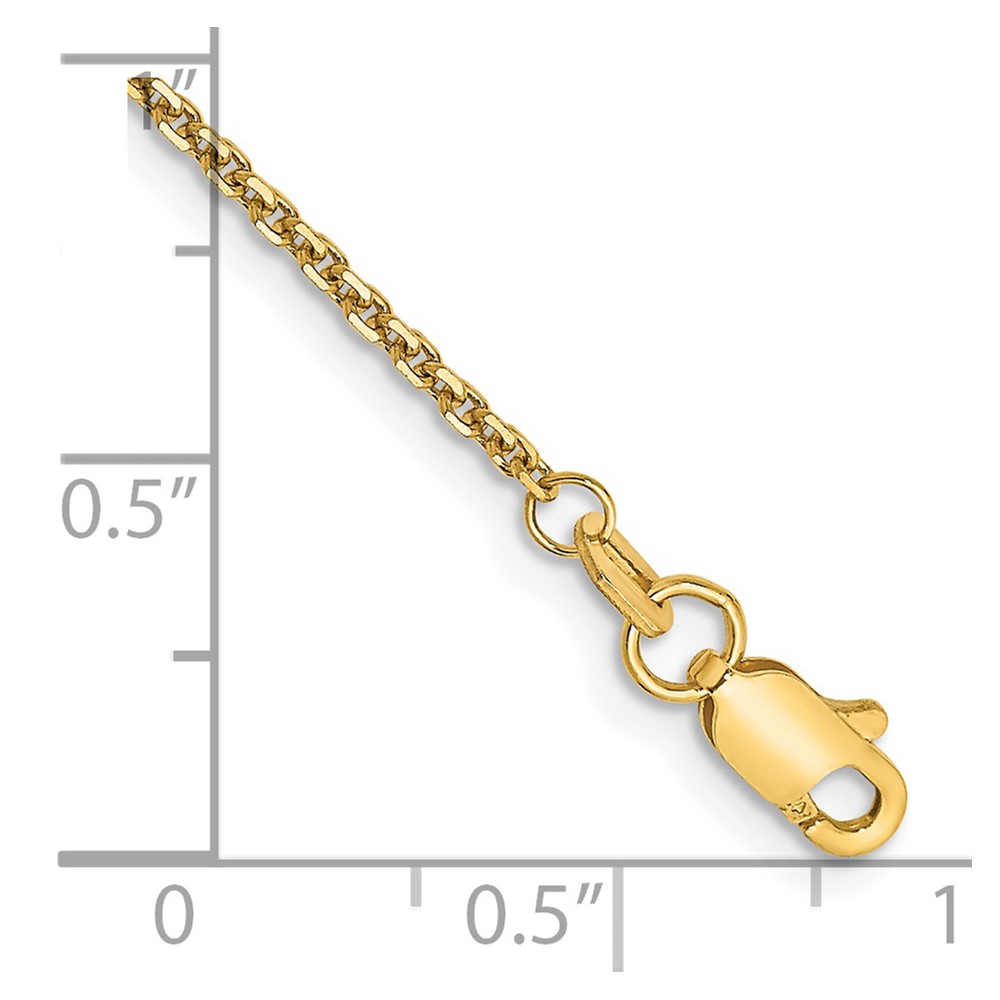 14K 9 inch 1.45mm Solid Diamond-cut Cable with Lobster Clasp Anklet (PEN140-9)