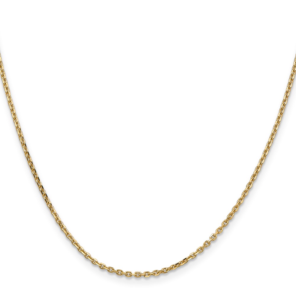 14K 16 inch 1.65mm Solid Diamond-cut Cable with Lobster Clasp Chain (PEN141-16)