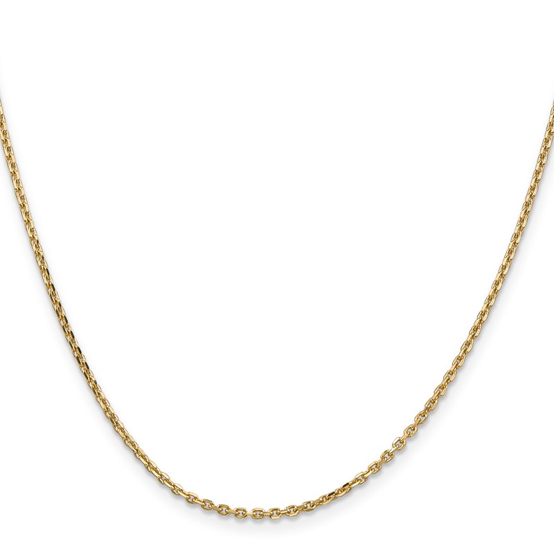 14K 22 inch 1.65mm Solid Diamond-cut Cable with Lobster Clasp Chain