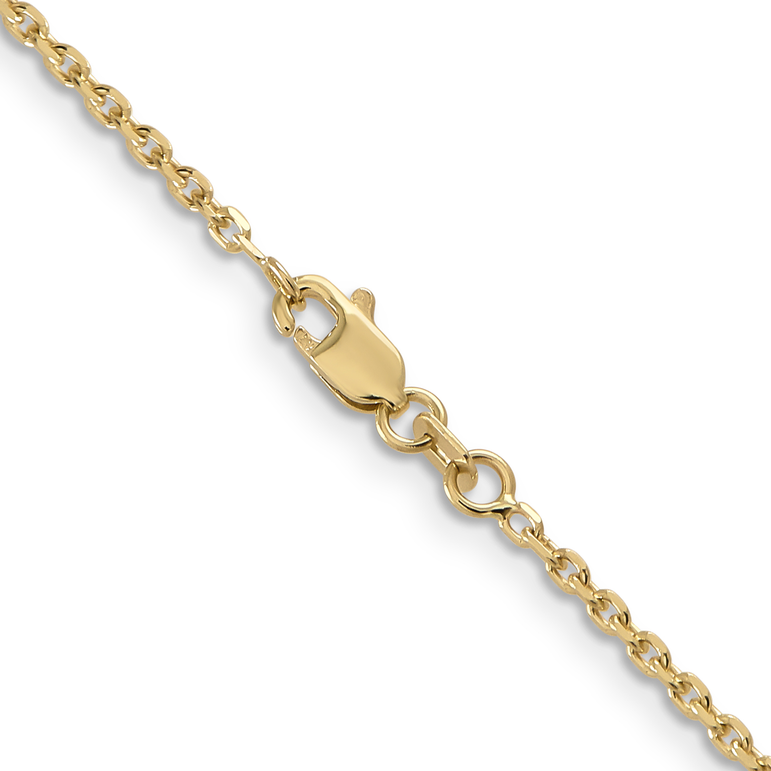 14K 9 inch 1.65mm Solid Diamond-cut Cable with Lobster Clasp Anklet PEN141 detailed image 3