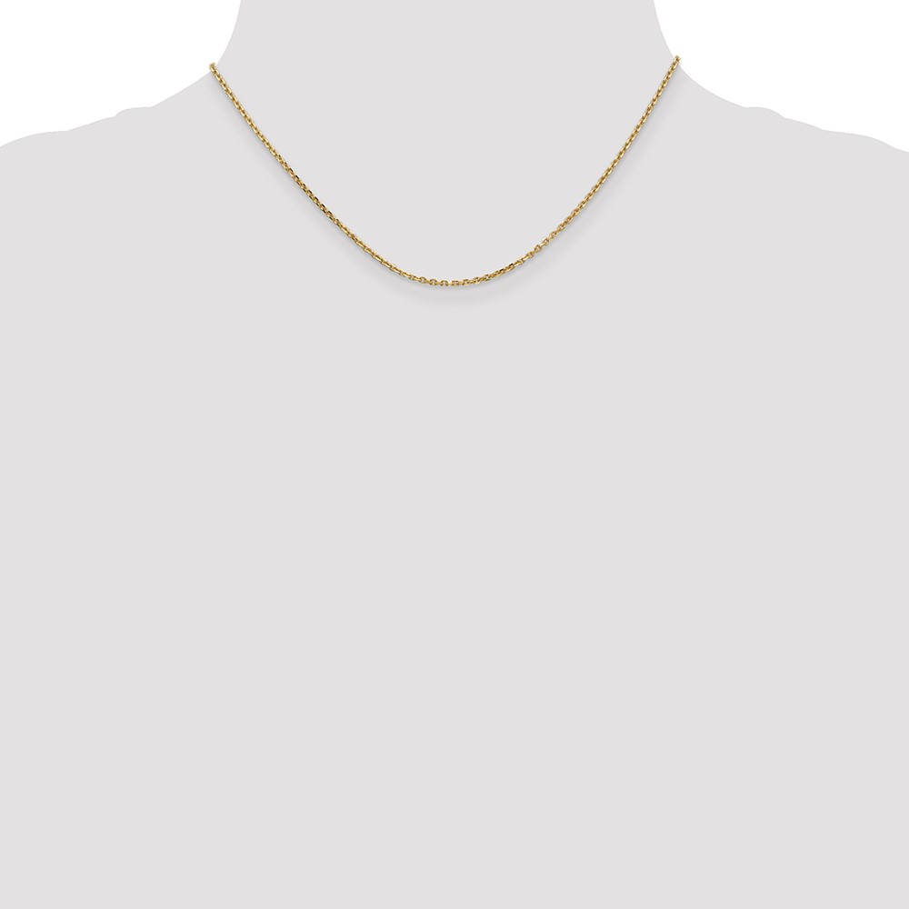 14K 16 inch 1.65mm Solid Diamond-cut Cable with Lobster Clasp Chain (PEN141-16)