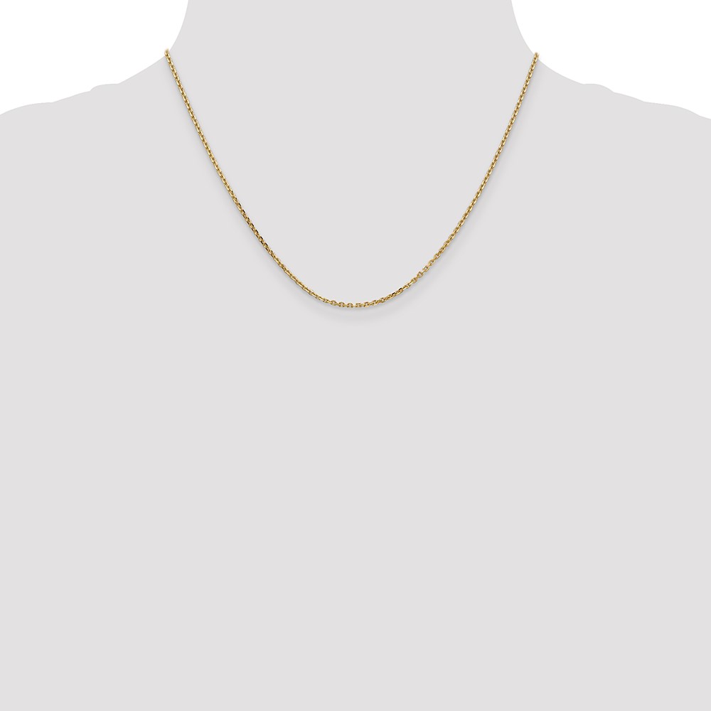 14K 18 inch 1.65mm Solid Diamond-cut Cable with Lobster Clasp Chain (PEN141-18)