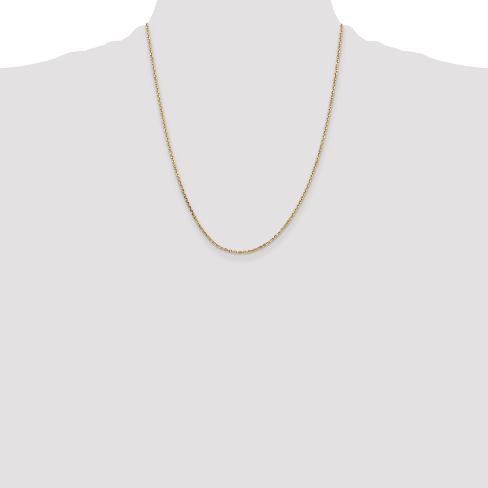 14K 22 inch 1.65mm Solid Diamond-cut Cable with Lobster Clasp Chain (PEN141-22)