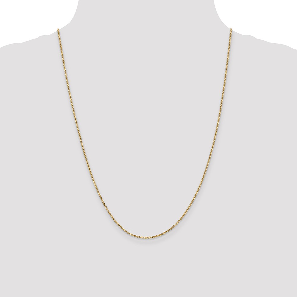14K 24 inch 1.65mm Solid Diamond-cut Cable with Lobster Clasp Chain (PEN141-24)
