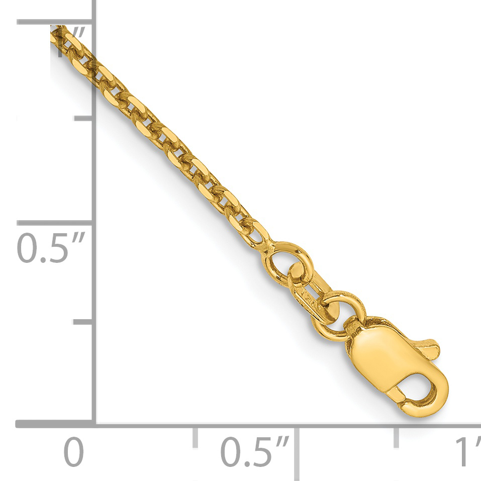 14K 9 inch 1.65mm Solid Diamond-cut Cable with Lobster Clasp Anklet PEN141 detailed image 2