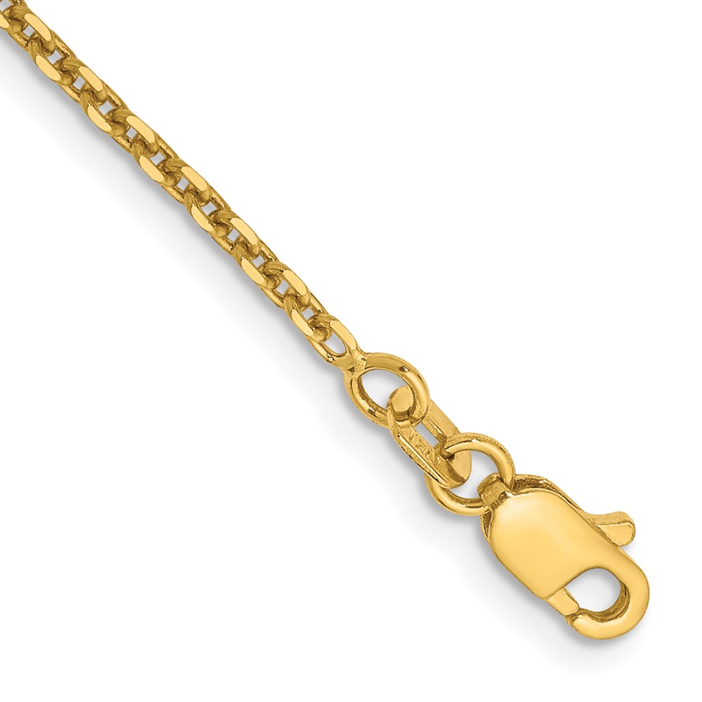 14K 9 inch 1.65mm Solid Diamond-cut Cable with Lobster Clasp Anklet (PEN141-9)