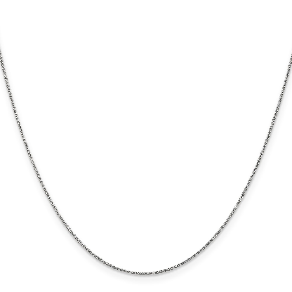 14K White Gold 24 inch .75mm Cable with Spring Ring Clasp Pendant Chain (PEN143-24)
