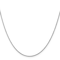 14K White Gold.75mm Cable Chain with Spring Ring Clasp Pendant, 14" view 2