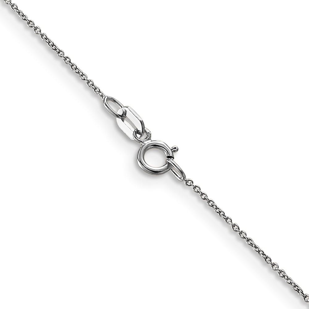 14K White Gold 24 inch .75mm Cable with Spring Ring Clasp Pendant Chain (PEN143-24)