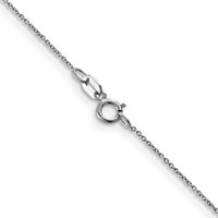 14K White Gold.75mm Cable Chain with Spring Ring Clasp Pendant, 14" view 4