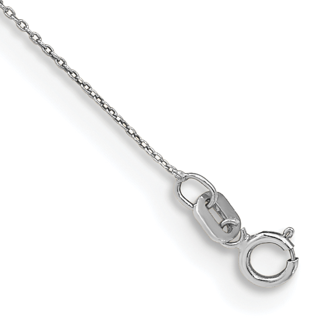 14K White Gold 10 inch .75mm Cable with Spring Ring Clasp Anklet (PEN143-10)