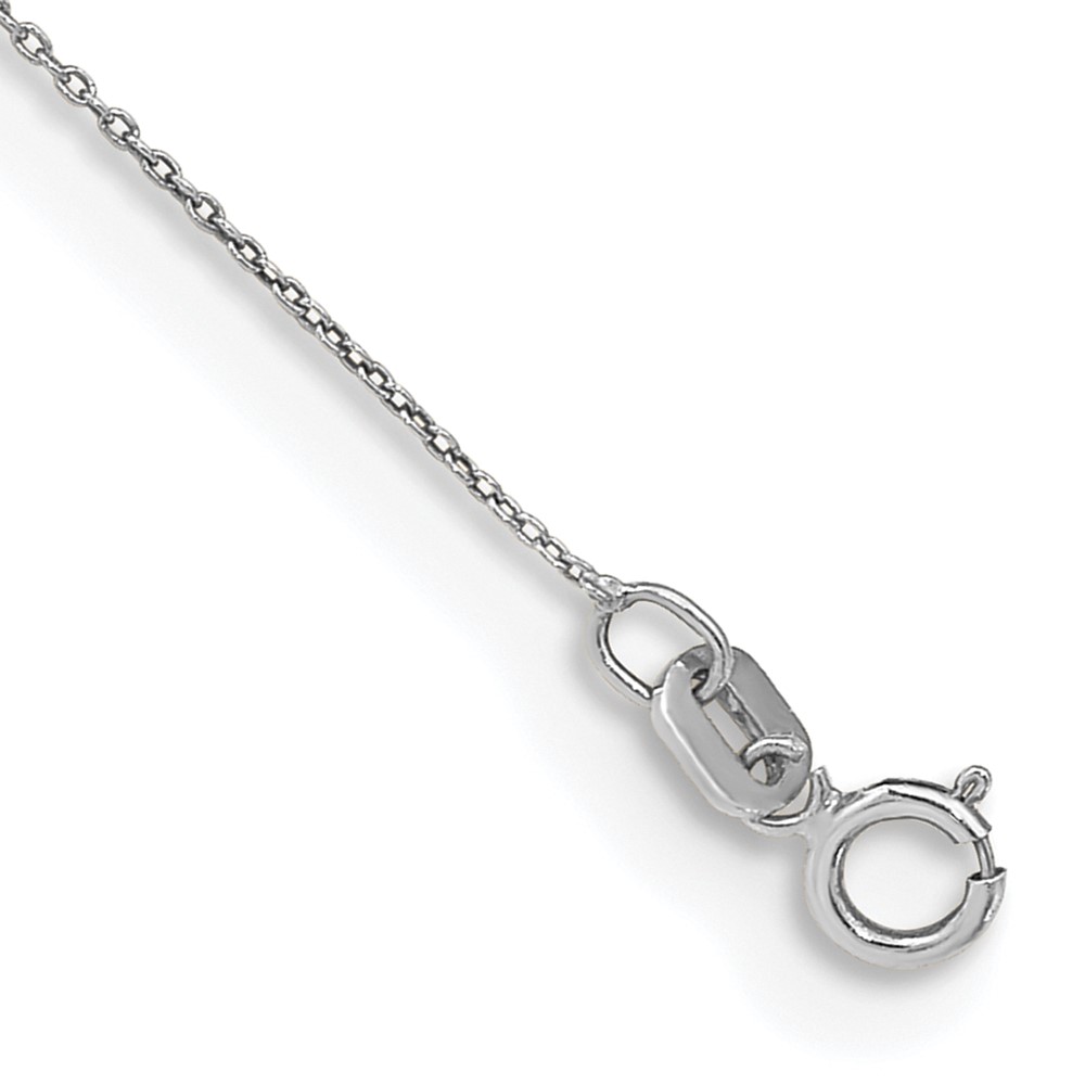 14K White Gold 10 inch .75mm Cable with Spring Ring Clasp Anklet (PEN143-10)