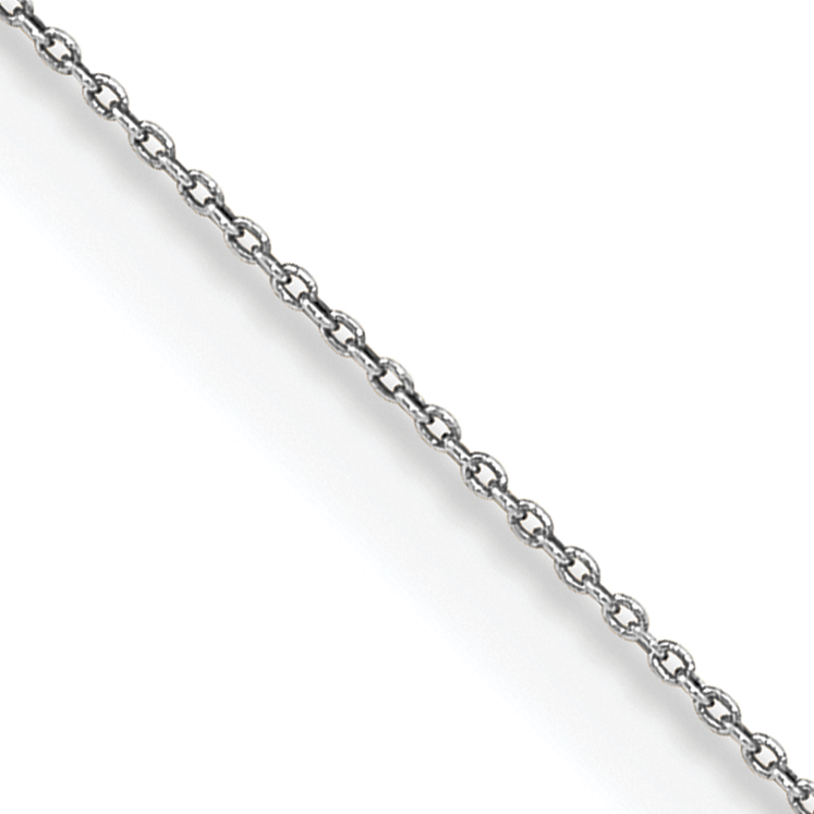 14K White Gold 13 inch .75mm Cable with Spring Ring Clasp Pendant Chain (PEN143-13)