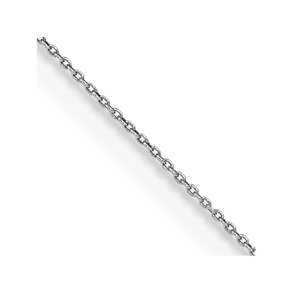 14K White Gold 13 inch .75mm Cable with Spring Ring Clasp Pendant Chain (PEN143-13)