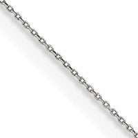 14K White Gold.75mm Cable Chain with Spring Ring Clasp Pendant, 14" view 1