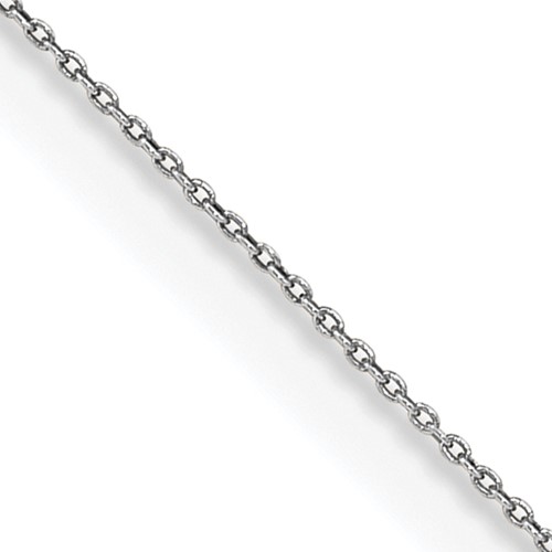 14K White Gold.75mm Cable Chain with Spring Ring Clasp Pendant, 14"